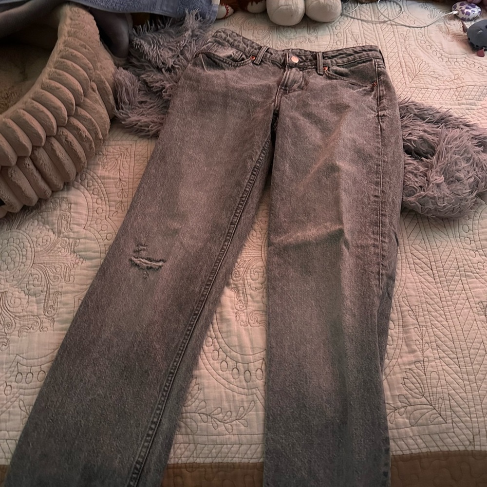 H&M Gray Straight Leg Jeans